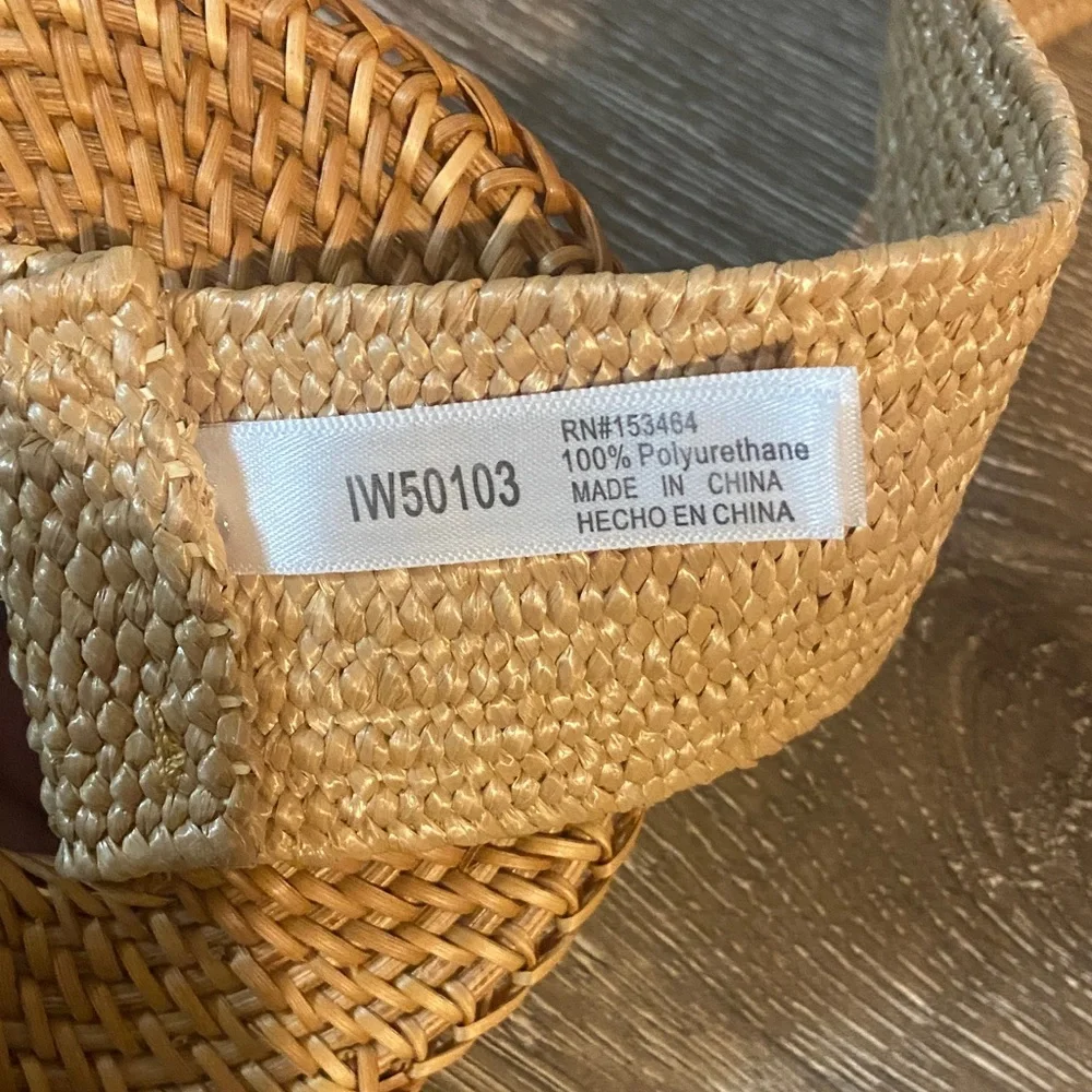 Walker & Wade Woven & Round Rattan Buckle Bali Belt Tan Fits to 38” Waist FINAL - Picture 5 of 5